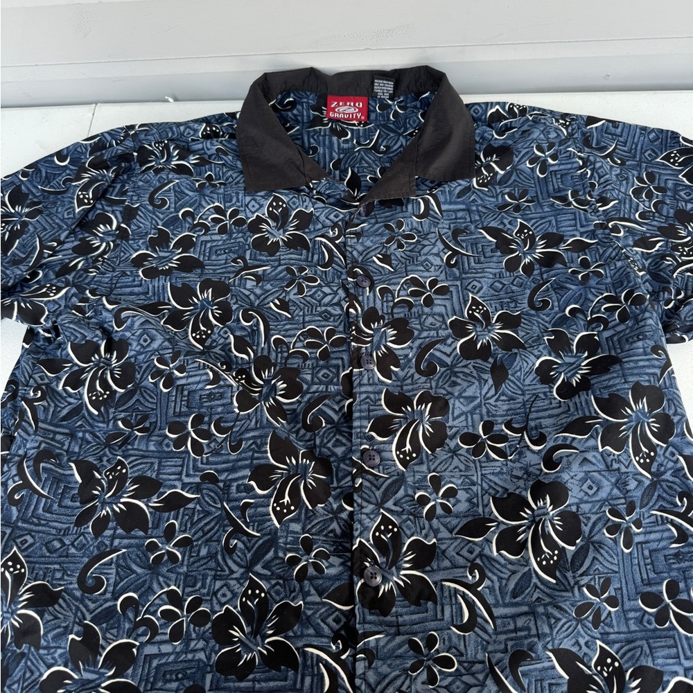 Men's Blue Floral Casual Button Down Shirt